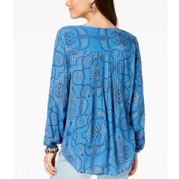 Style & Co Petite Printed Pleated Top - Picture 2 of 3